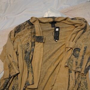 Carole Little Tan and Black Cardigan